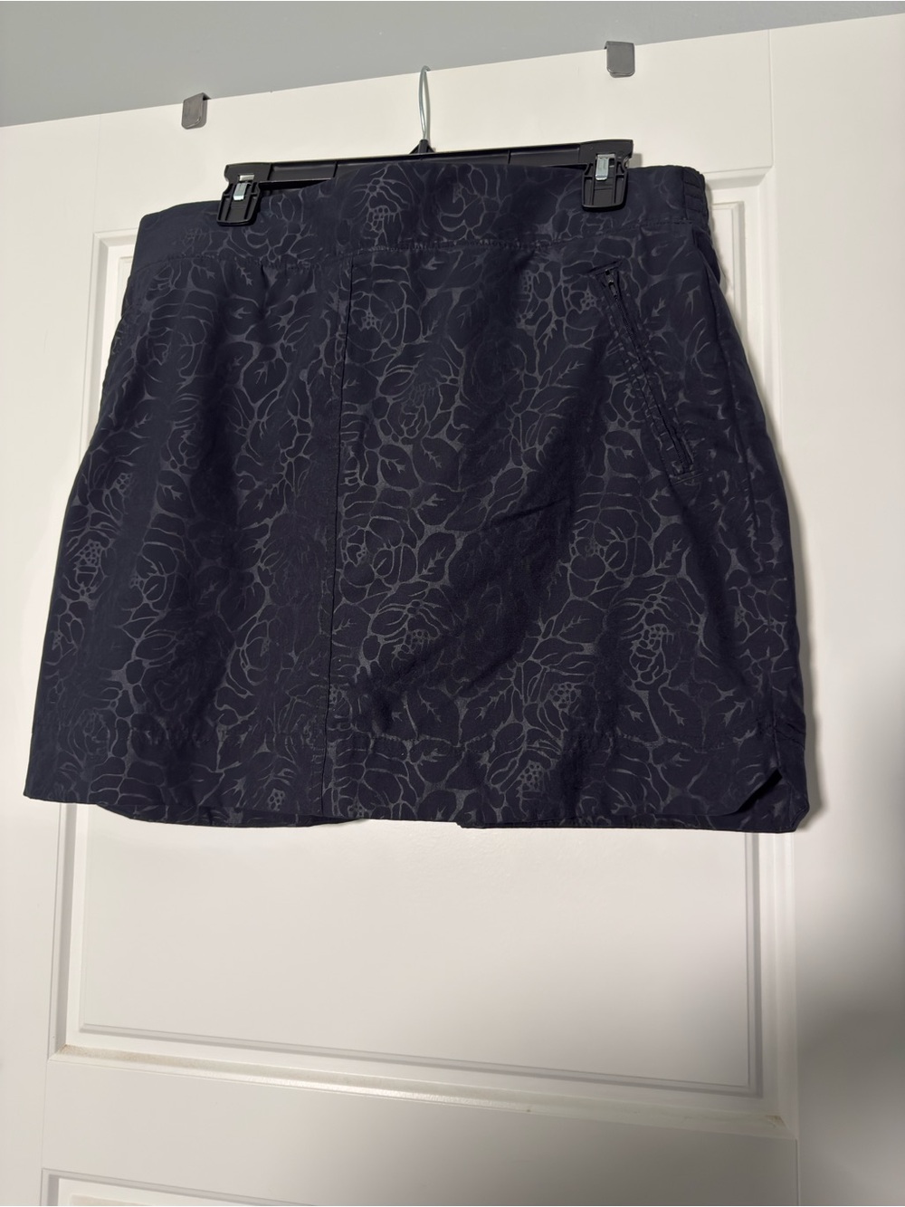 Orvis Navy Floral-Print Mini Skirt